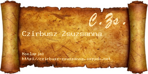 Czirbusz Zsuzsanna névjegykártya